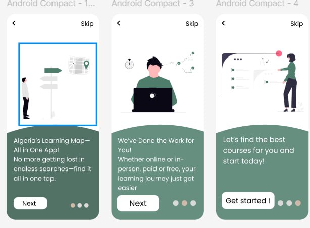Onboarding flow screens